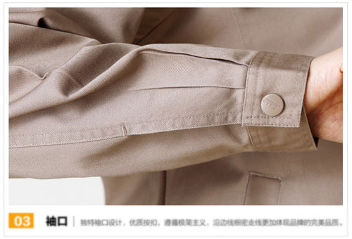 中灰色長袖夾克工作服訂做袖口細(xì)節(jié)圖